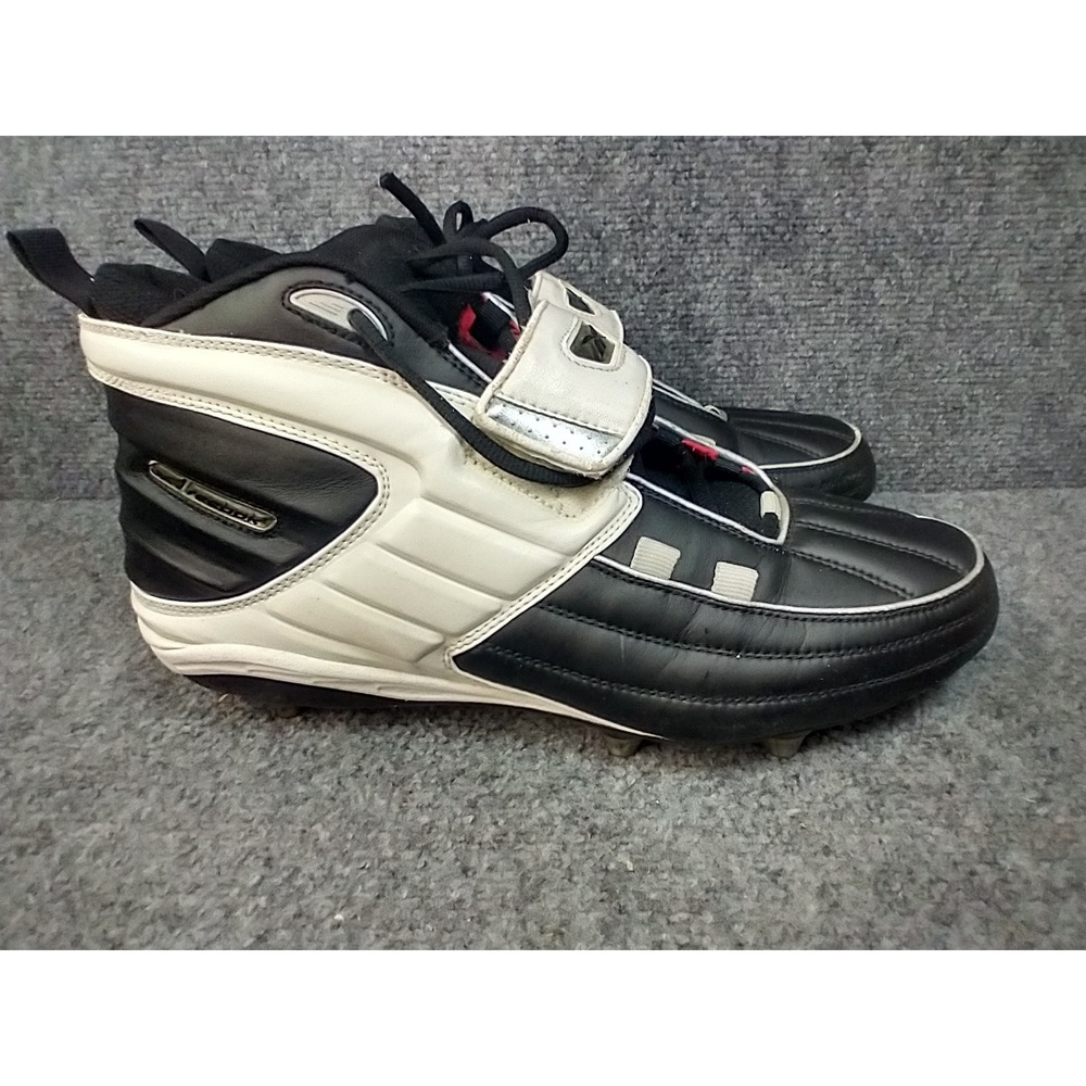 Reebok NFL Equipment DMX Football Cleats Men 12 Black White Mid Strap Vintage